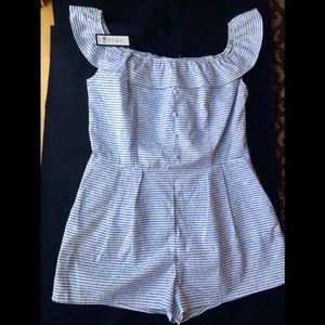 Romeo and Juliet Couture pinstripe Romper